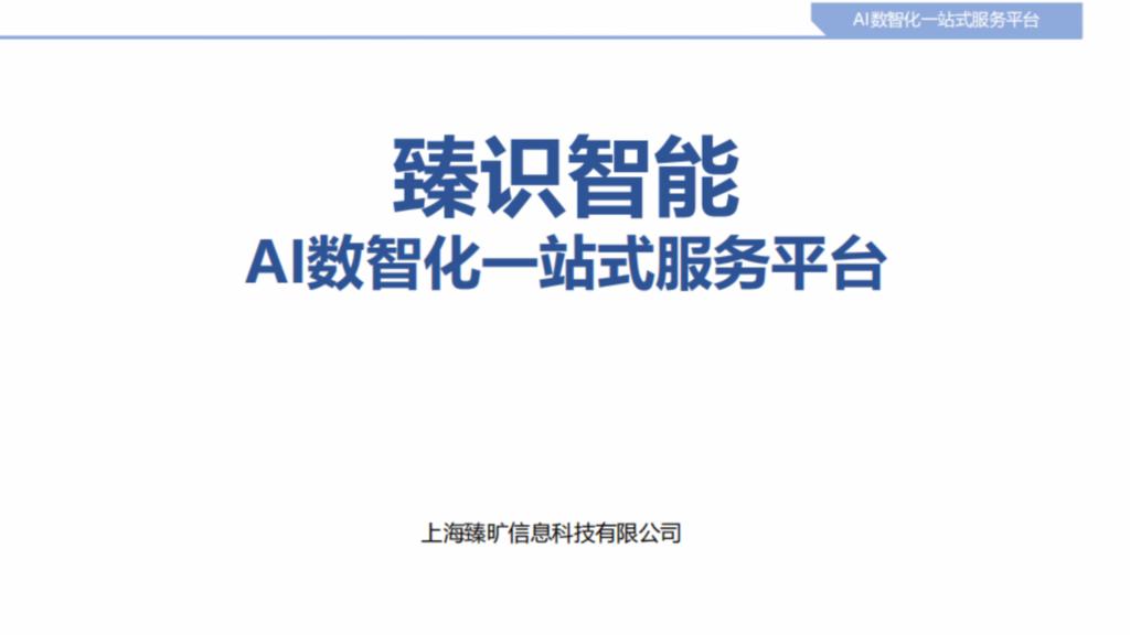 臻识智能—先进的AI数智化一站式服务平台